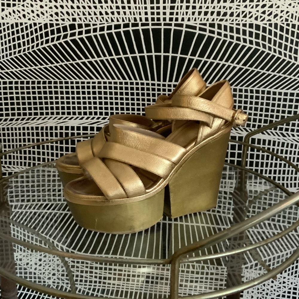 Dolce & Gabanna Gold Disco Platforms 38